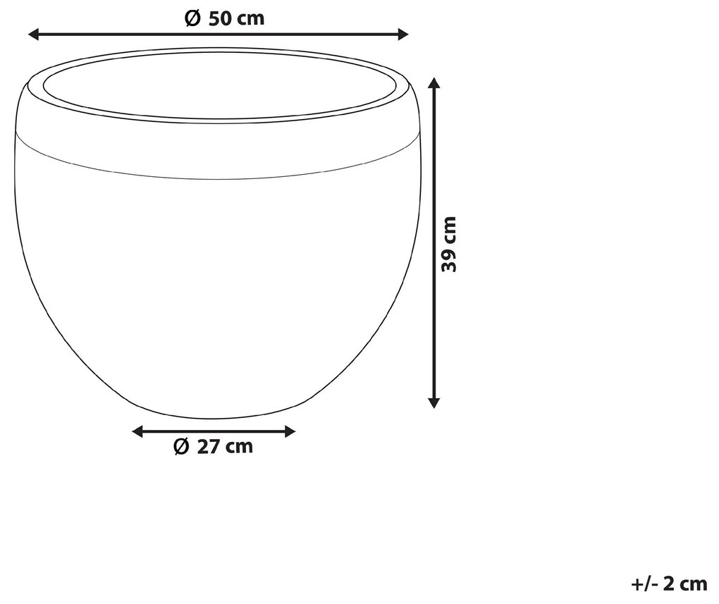 Vaso para plantas em pedra cinzenta 50 x 50 x 39 cm ZAKROS Beliani