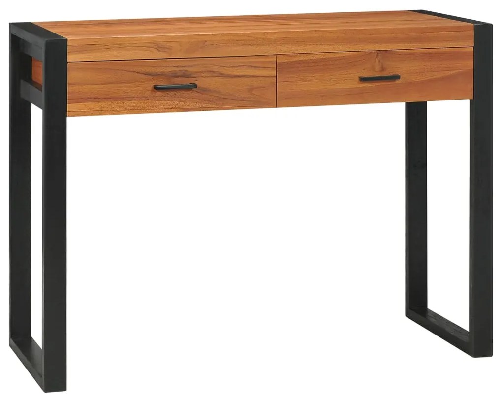vidaXL Secretária com 2 gavetas 100x40x75 cm madeira de teca