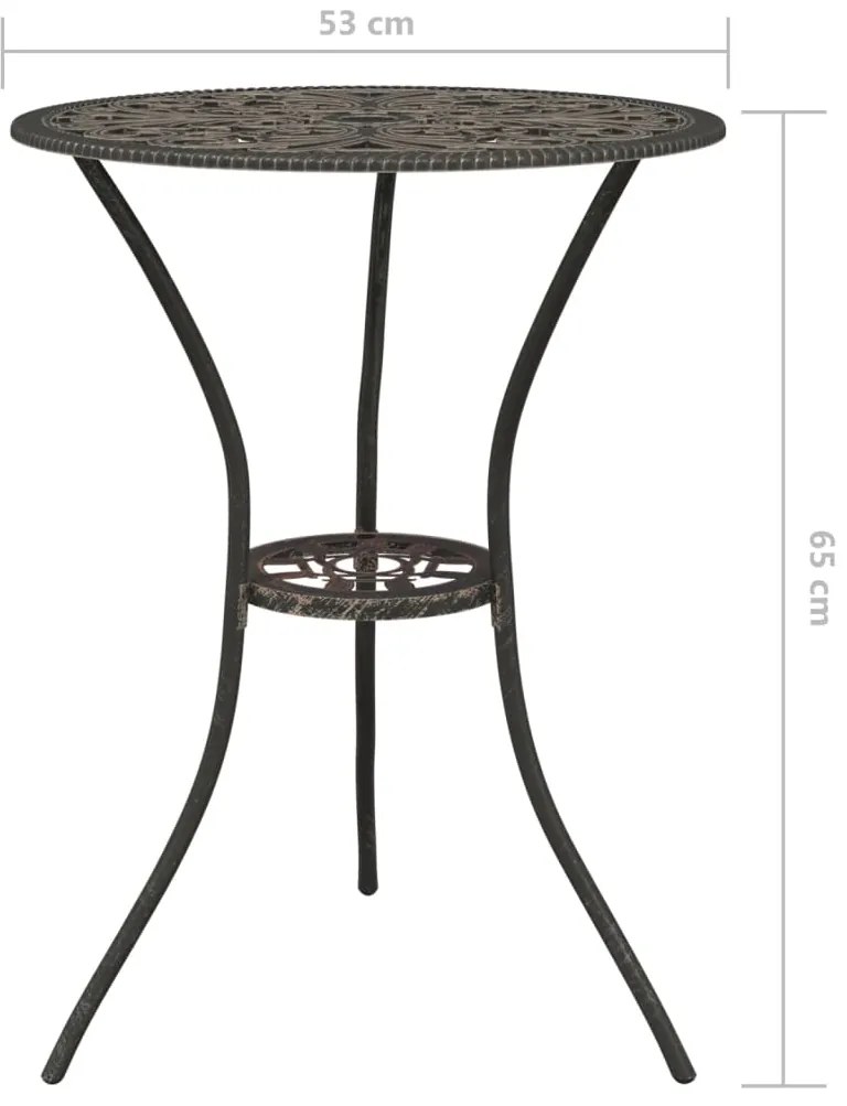 3 pcs conjunto bistrô alumínio fundido bronze