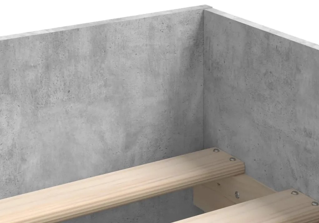 Estrutura de cama com gavetas 100x200 cm cinzento-cimento