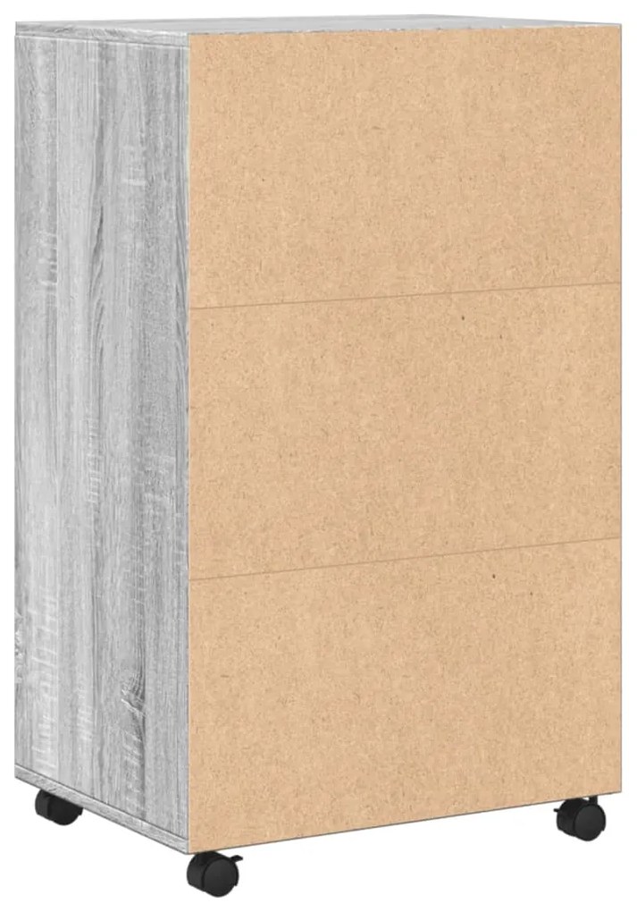 Móvel c/ rodas 55x40x91 cm derivados de madeira cinzento sonoma