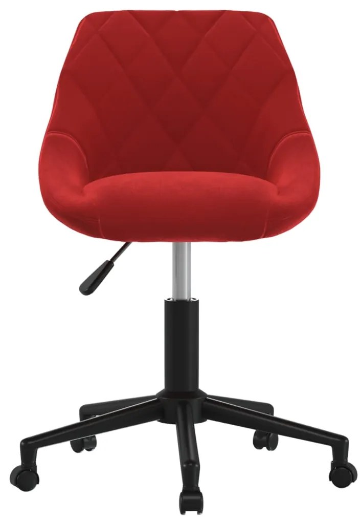 Cadeira de jantar giratória veludo vermelho tinto