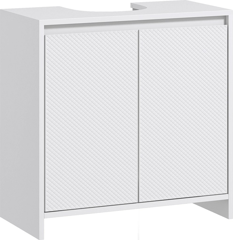 Móvel de lavatório com 2 portas e prateleira ajustável, 60 x 30 x 60 cm, (LAVATORIO E TORNEIRA NÃO INCLUIDA) branco