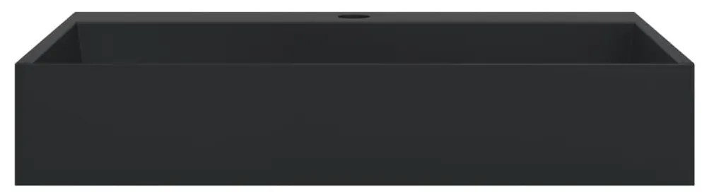 Lavatório 60x38x11 cm mineral/mármore fundido mate preto