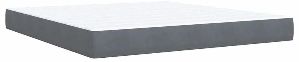 Cama com molas/colchão 180x200 cm veludo cinzento-escuro