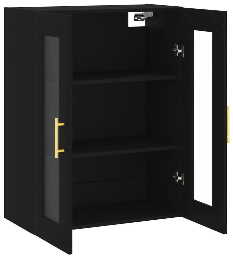 Armário de parede 69,5x34x90 cm preto