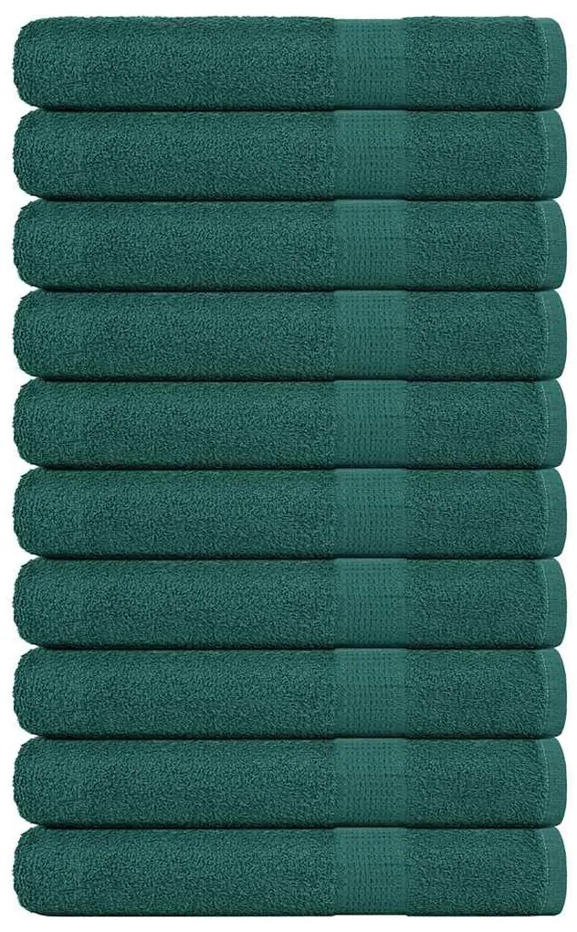vidaXL Toalhas de sauna 10 pcs FROGN 80x200 cm 100% algodão verde