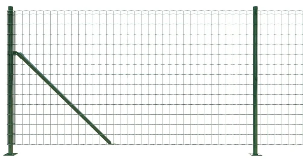 Cerca de malha de arame com flange 0,8x10 m verde