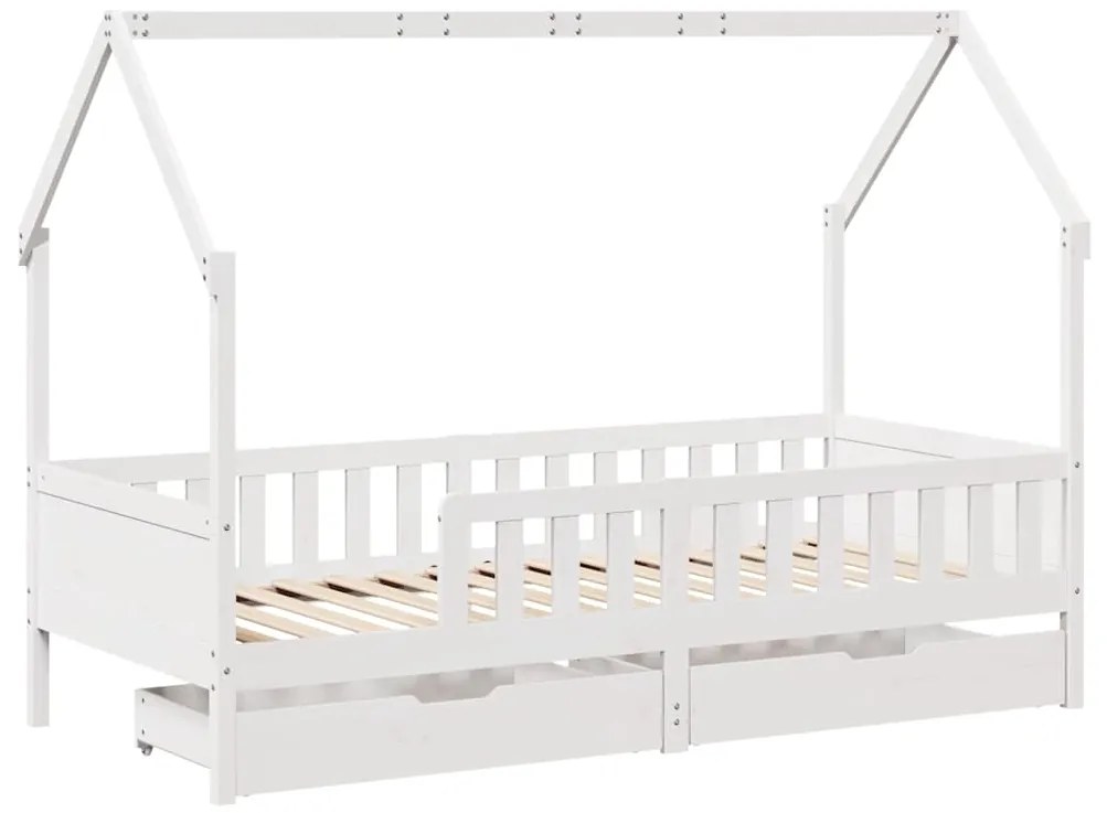 Estrutura de cama infantil c/ gavetas 90x200 cm pinho maciço