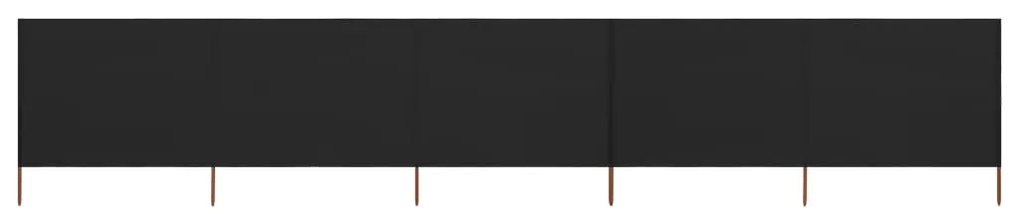 vidaXL Para-vento com 5 painéis em tecido 600x160 cm preto