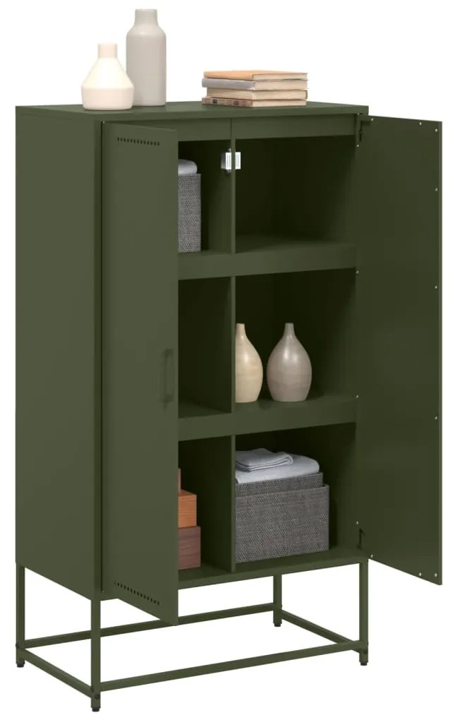 Aparador alto 68,5x38,5x123,5 cm aço verde azeitona