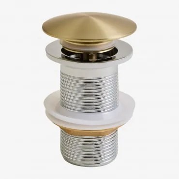 Válvula De Escoamento Para Lavatório Tipo Click-clack Em Aço Inoxidável E Latão Orveta Válvula Sem Transbordo & Dourado Escovado - Sklum
