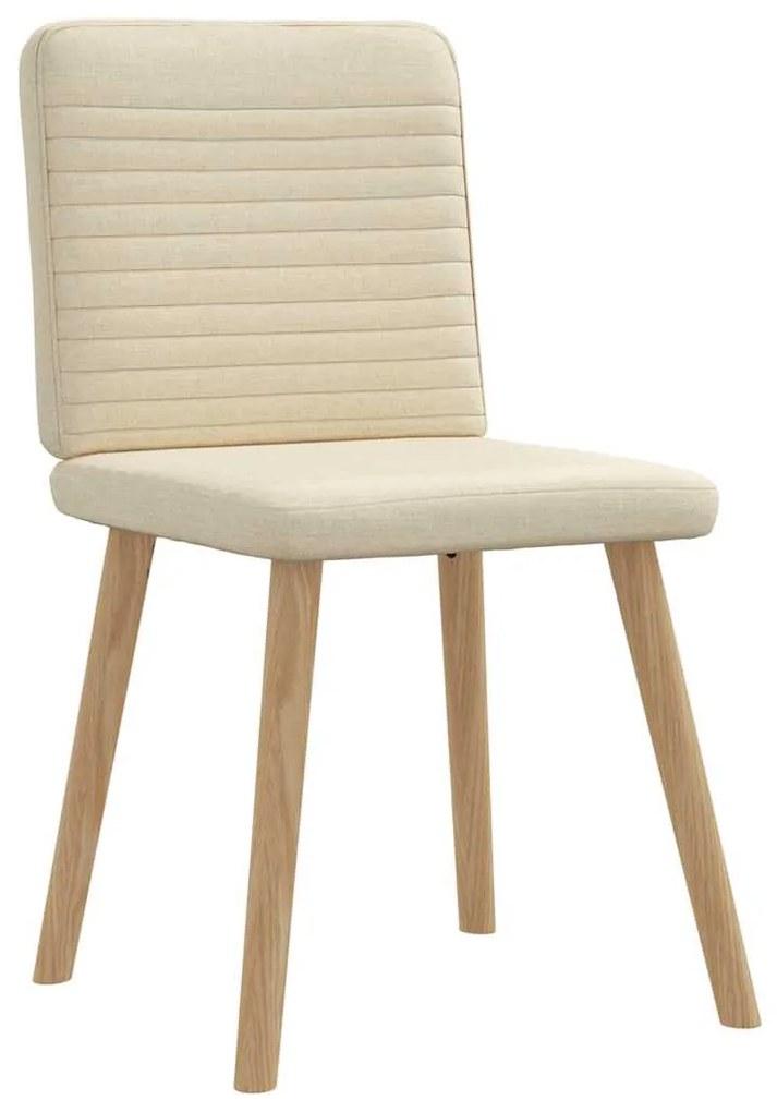 Cadeiras de jantar 4 pcs tecido cor creme