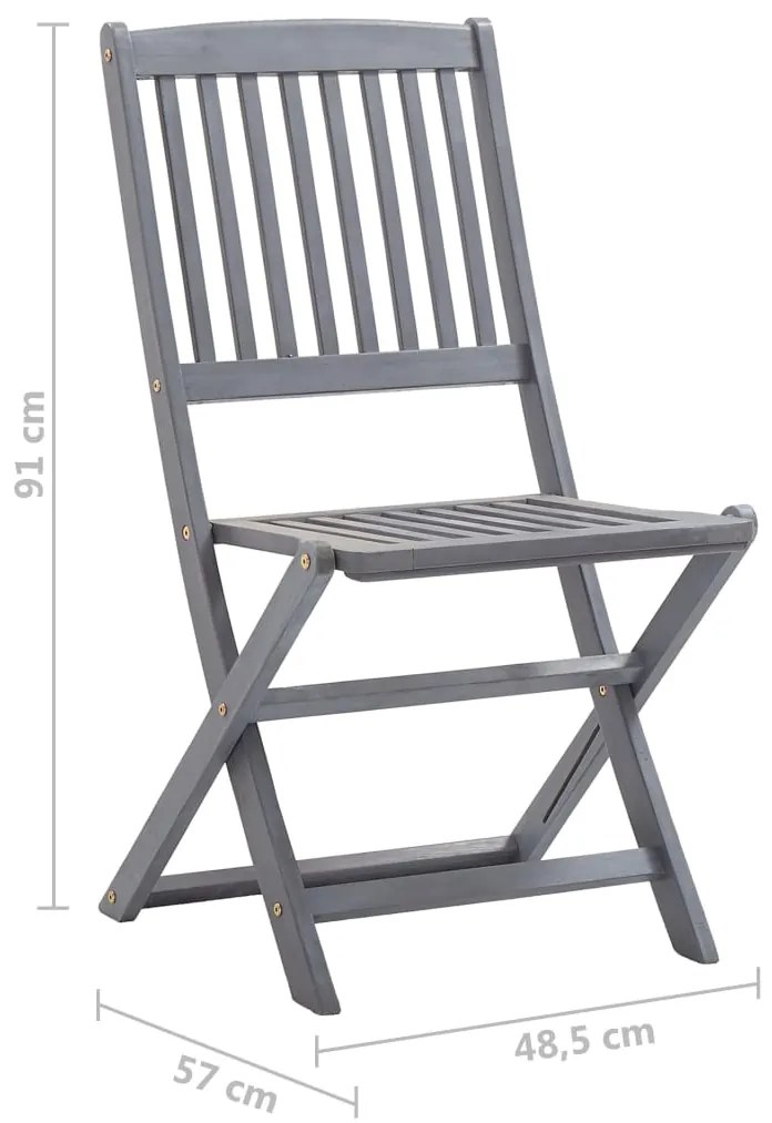 Cadeiras exterior dobráveis c/ almofadões 2 pcs acácia maciça