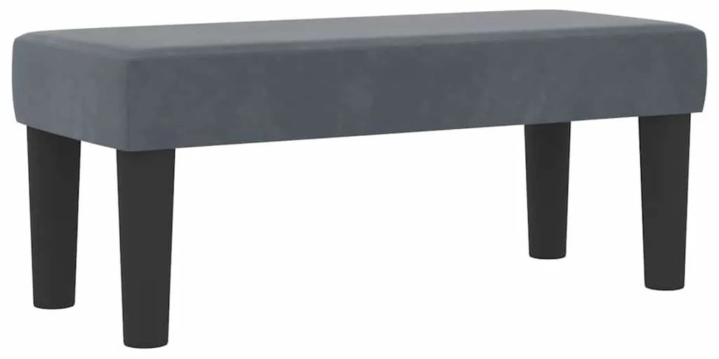 Cama Box Spring com Colchão e Banco Cinza Escura 90x190 cm Veludo