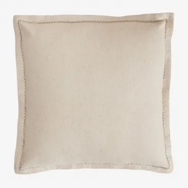 Almofada Quadrada 40x40 Cm Em Algodão E Linho Nisora Nude Beige - Sklum