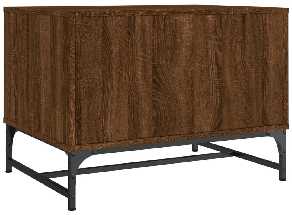 Mesa de centro c/ portas vidro 68,5x50x50 cm carvalho castanho