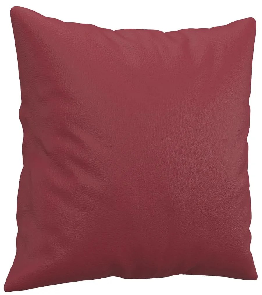 Sofá 2 lugares +almofadas 120cm couro artificial vermelho tinto