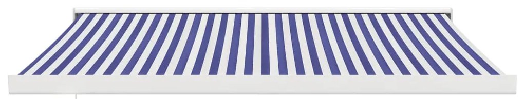 Toldo retrátil 3,5x2,5 m tecido e alumínio azul e branco