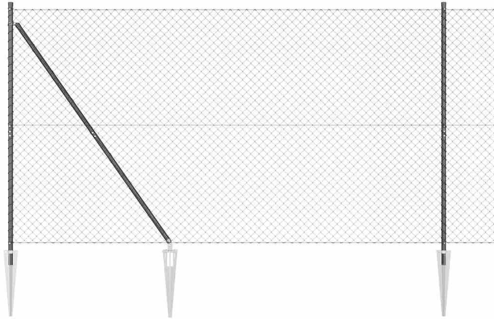 vidaXL Conjunto de Postes de Cerca Cinzeto 1.6 x 25 m Aço Galvanizado