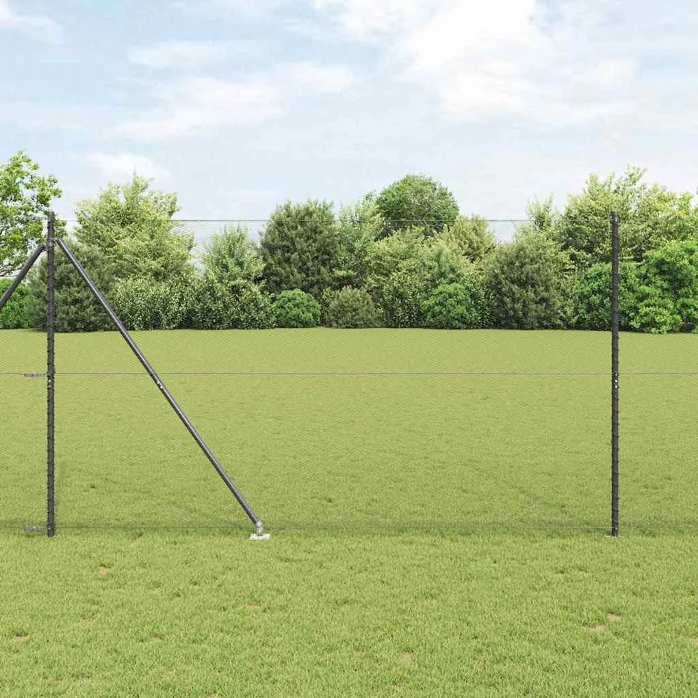 Conjunto de Cercas Conjunto de 2 Cinza Metal 25 x 1,5 m Durável