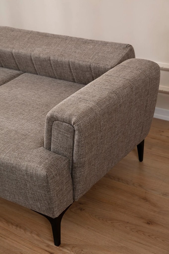 Sofá-cama de canto Hamlet – Castanho Claro – 140x270 cm