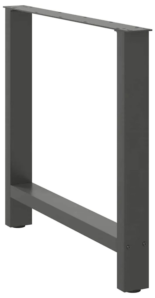 Pés para mesa de jantar antracite 2 peças 70x(72-73) cm aço