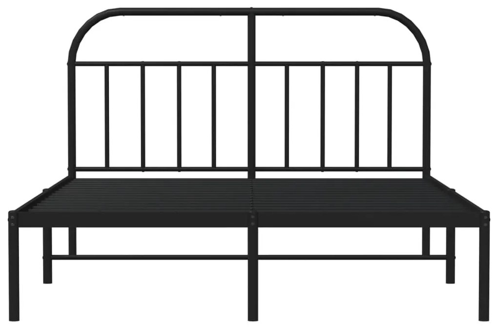 Estrutura de cama com cabeceira 140x190 cm metal preto