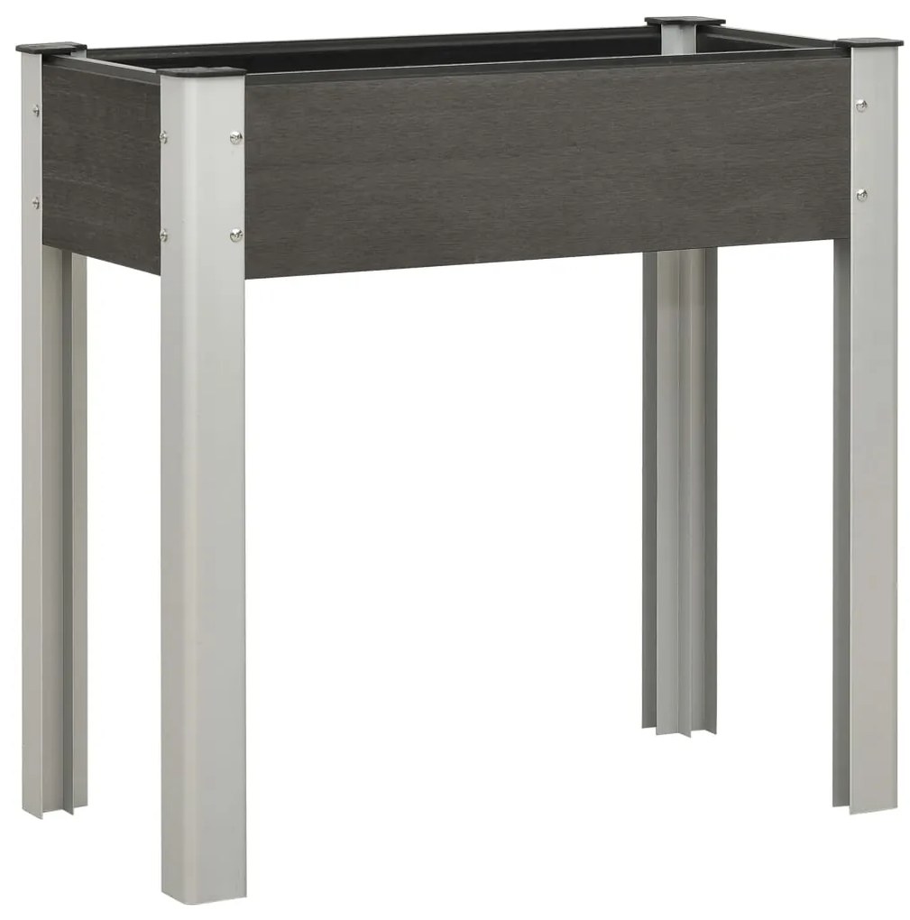 vidaXL Canteiro elevado de jardim 75x40x75 cm WPC cinzento