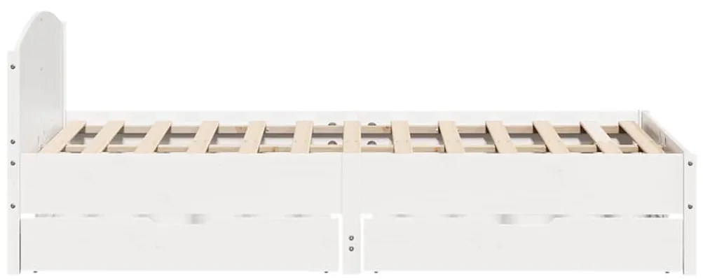 Cama sem colchão 160x200 cm madeira de pinho maciça branco
