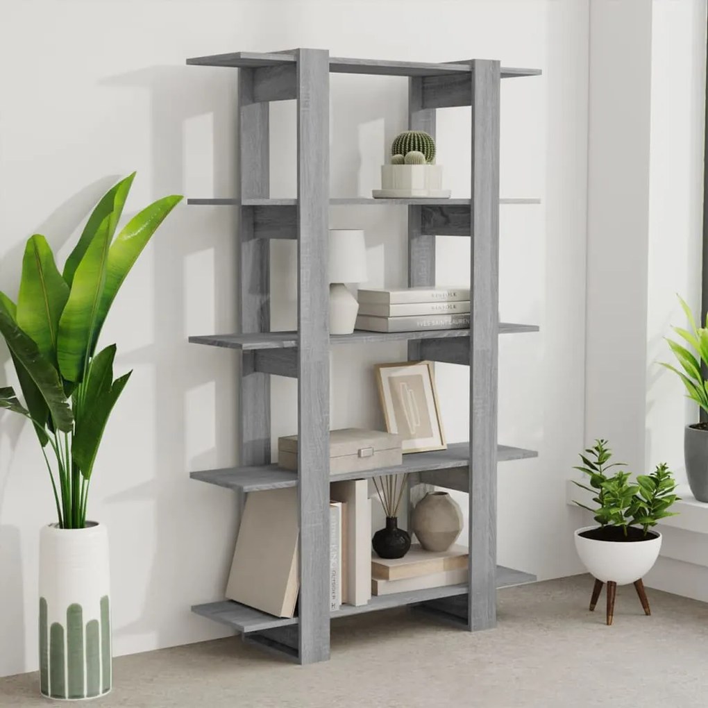 Estante/divisória 100x30x160 cm cor sonoma cinza