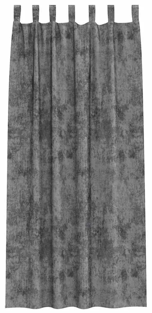 Conjunto com 2 Cortinas de Veludo com Ilhós Cinza 225x140 cm