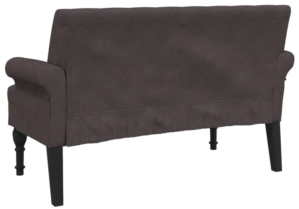 Banco com encosto 120x62x75,5 cm tecido castanho-escuro