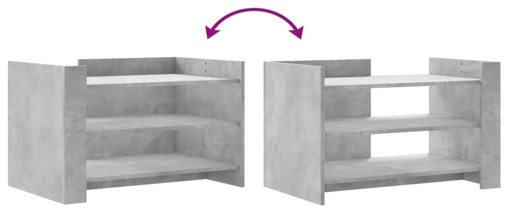 Mesa de centro 80x50x50 cm derivados de madeira cinza cimento