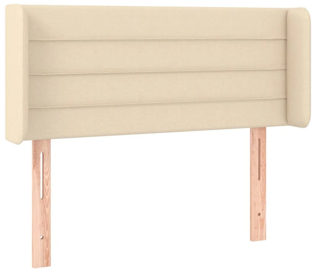 Cabeceira de cama c/ luzes LED tecido 93x16x78/88 cm cor creme