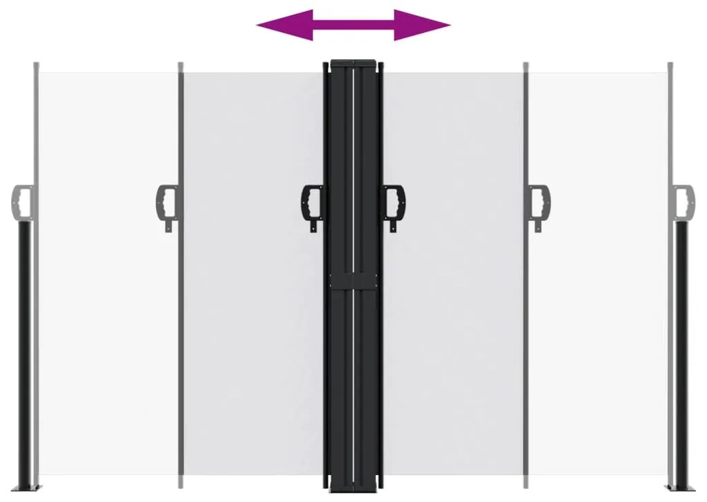 Toldo lateral retrátil 160x600 cm branco