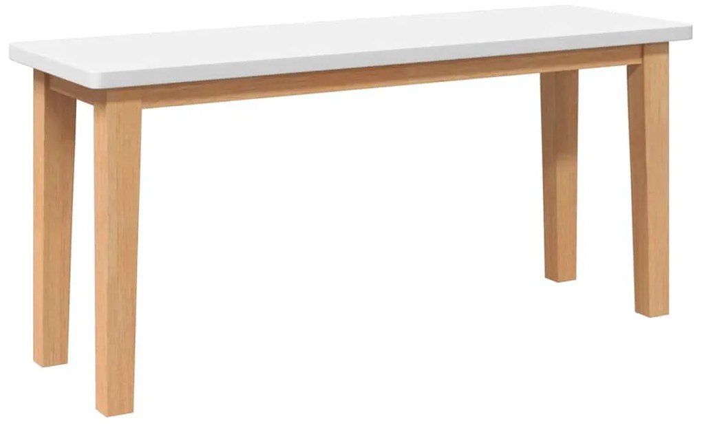 Banco 90 cm madeira seringueira maciça branco