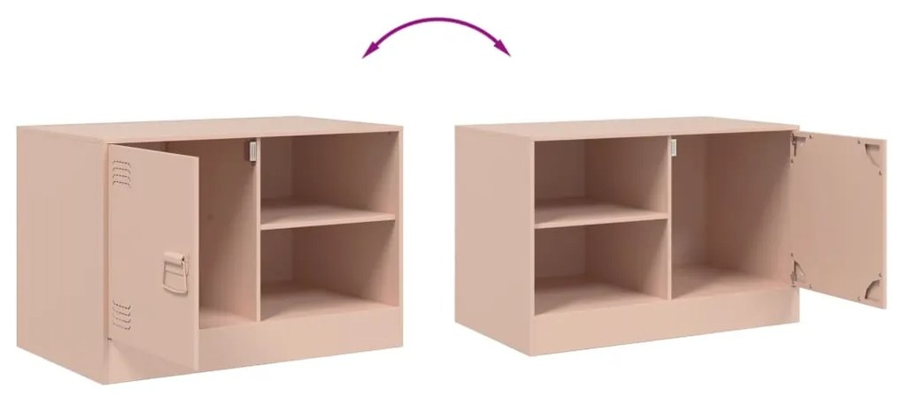 Móveis de TV 2 pcs 67x39x44 cm aço rosa