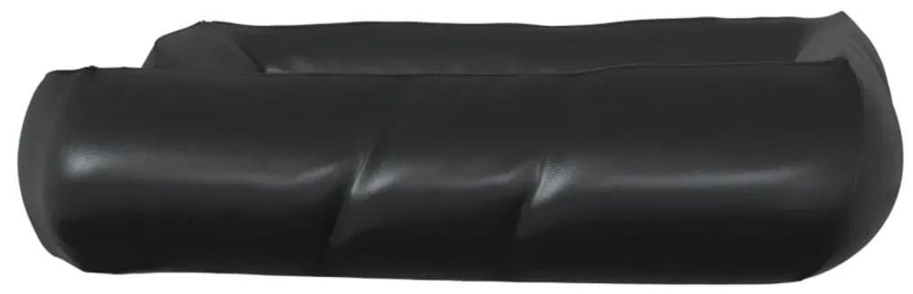 Cama para cães 80x68x23 cm couro artificial preto