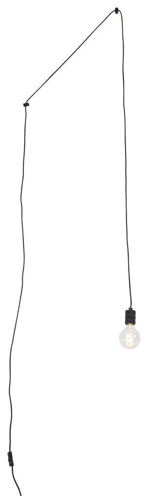Candeeiro de suspensão design preto com ficha - Cavalux Moderno,Design