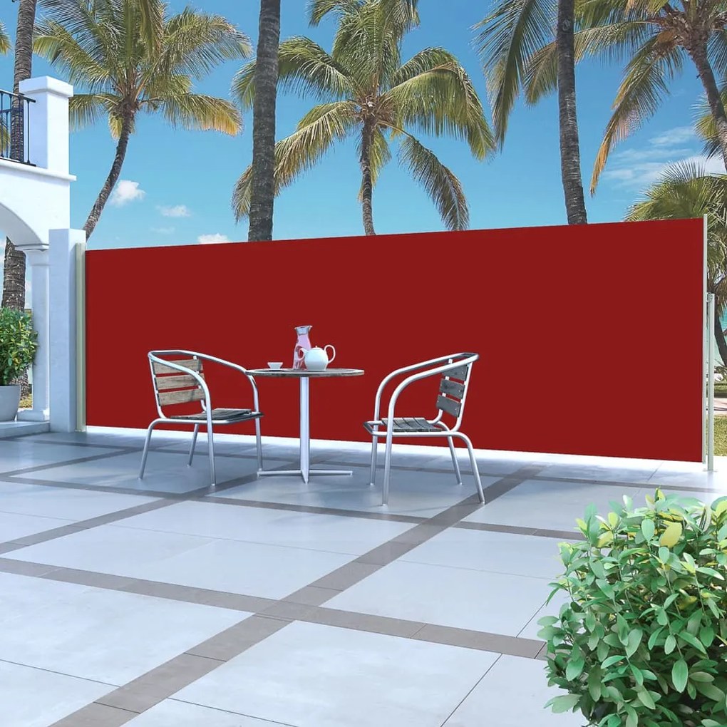 vidaXL Toldo lateral retrátil 160 x 500 cm vermelho