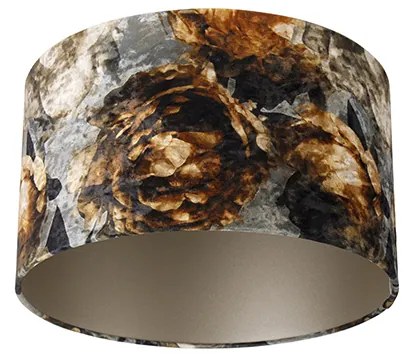 Abajur de veludo com design floral 35/35/20 Clássico / Antigo