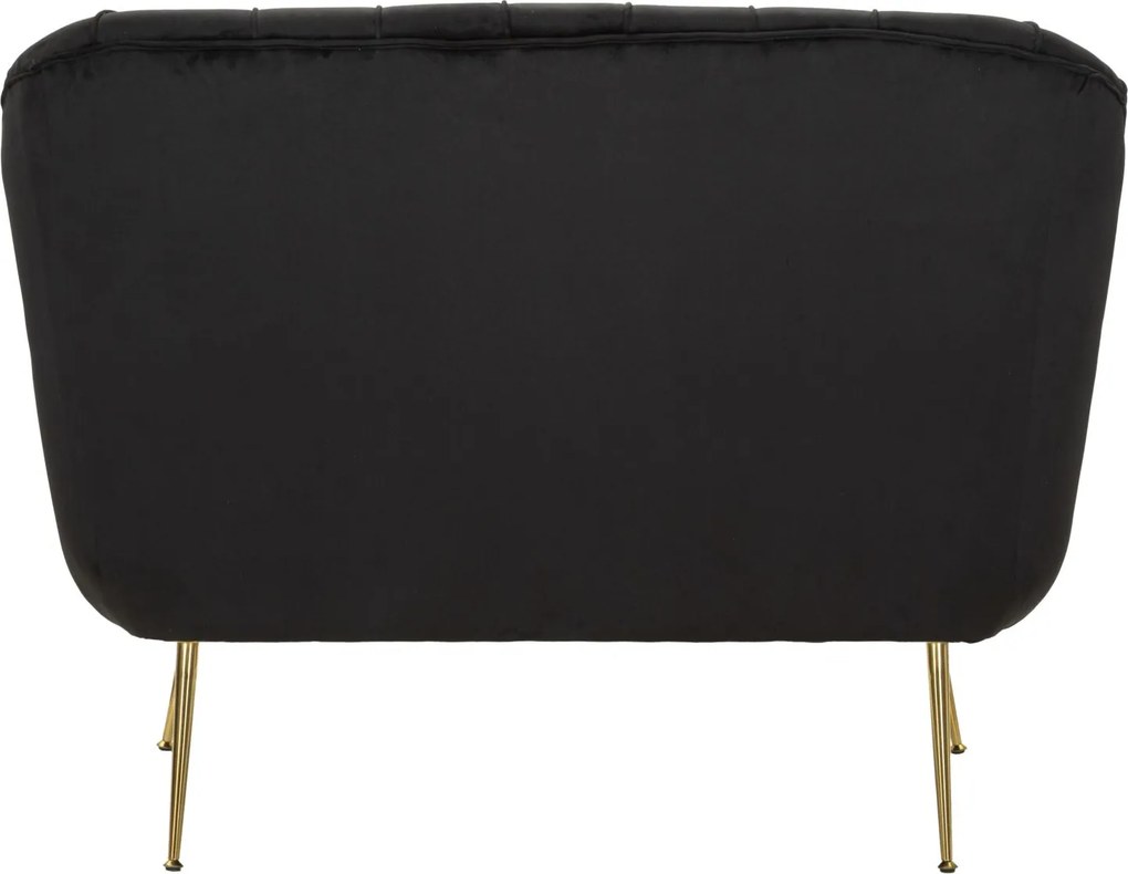 SOFÁ BUDAPEST DE 2 LUGARES COM ALMOFADAS CM 130X83X91 PRETO