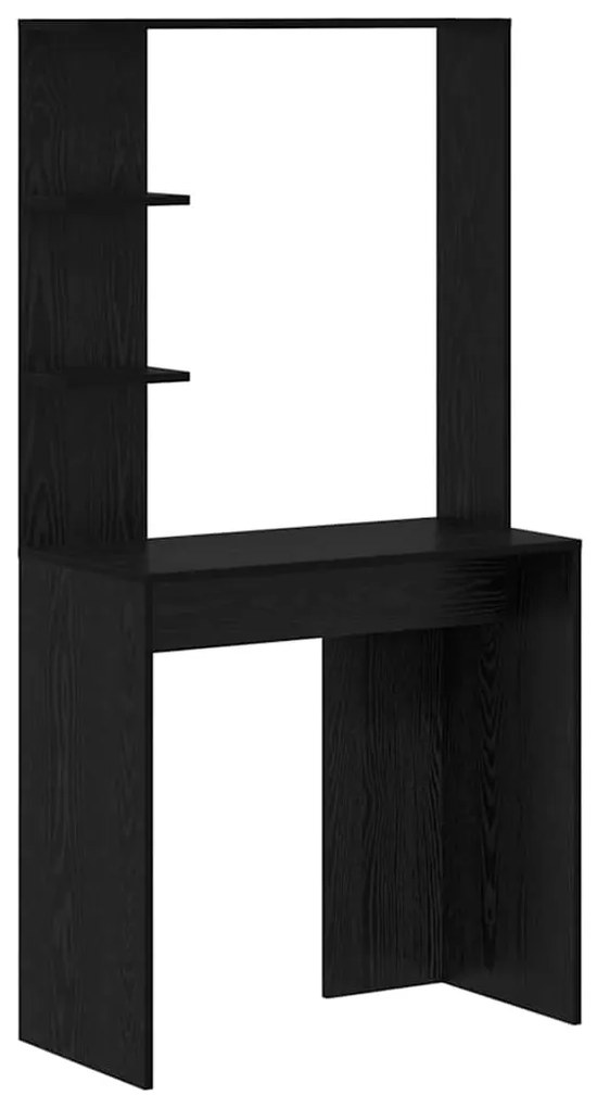 Mesa com Armazenamento Carvalho Preto Madeira Engenharia
