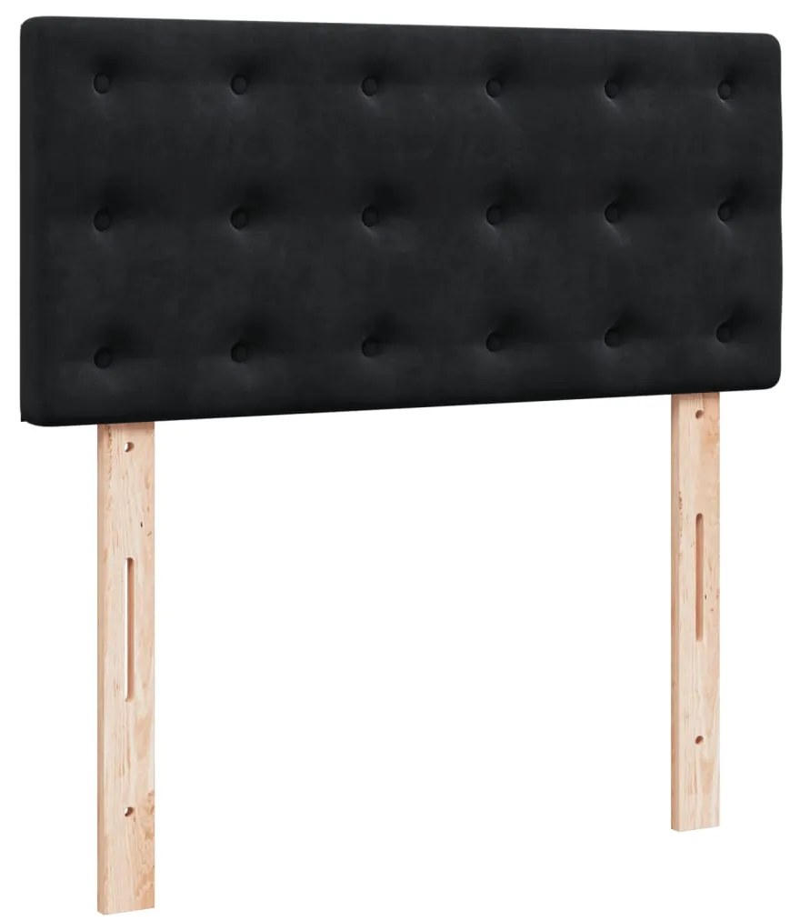 Cama com molas/colchão 90x200 cm veludo preto