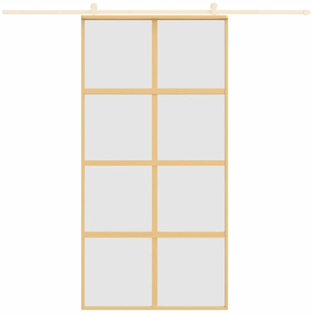 Porta deslizante 102,5x205 cm vidro ESG fosco/alumínio dourado