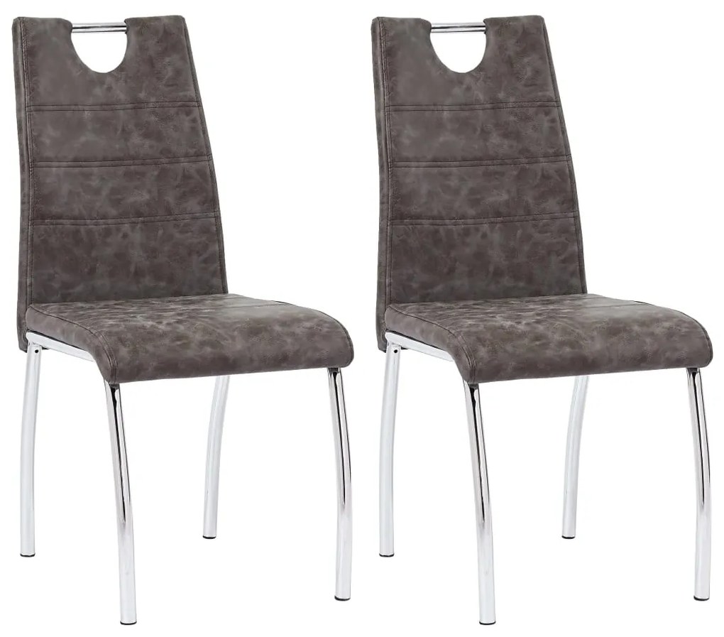 vidaXL Cadeiras de jantar 2 pcs couro artificial castanho