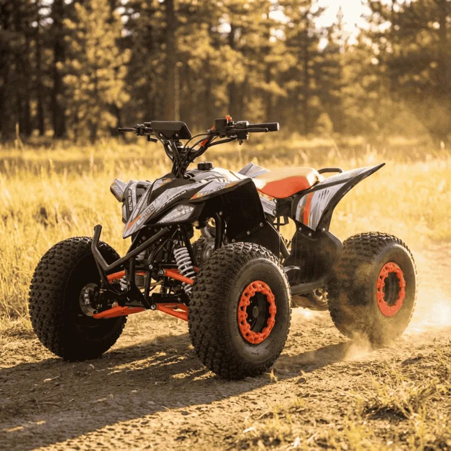 MINI MOTO 4 GASOLINA PARA CRIANÇAS 125cc Roan Ratte R8 automático Laranja