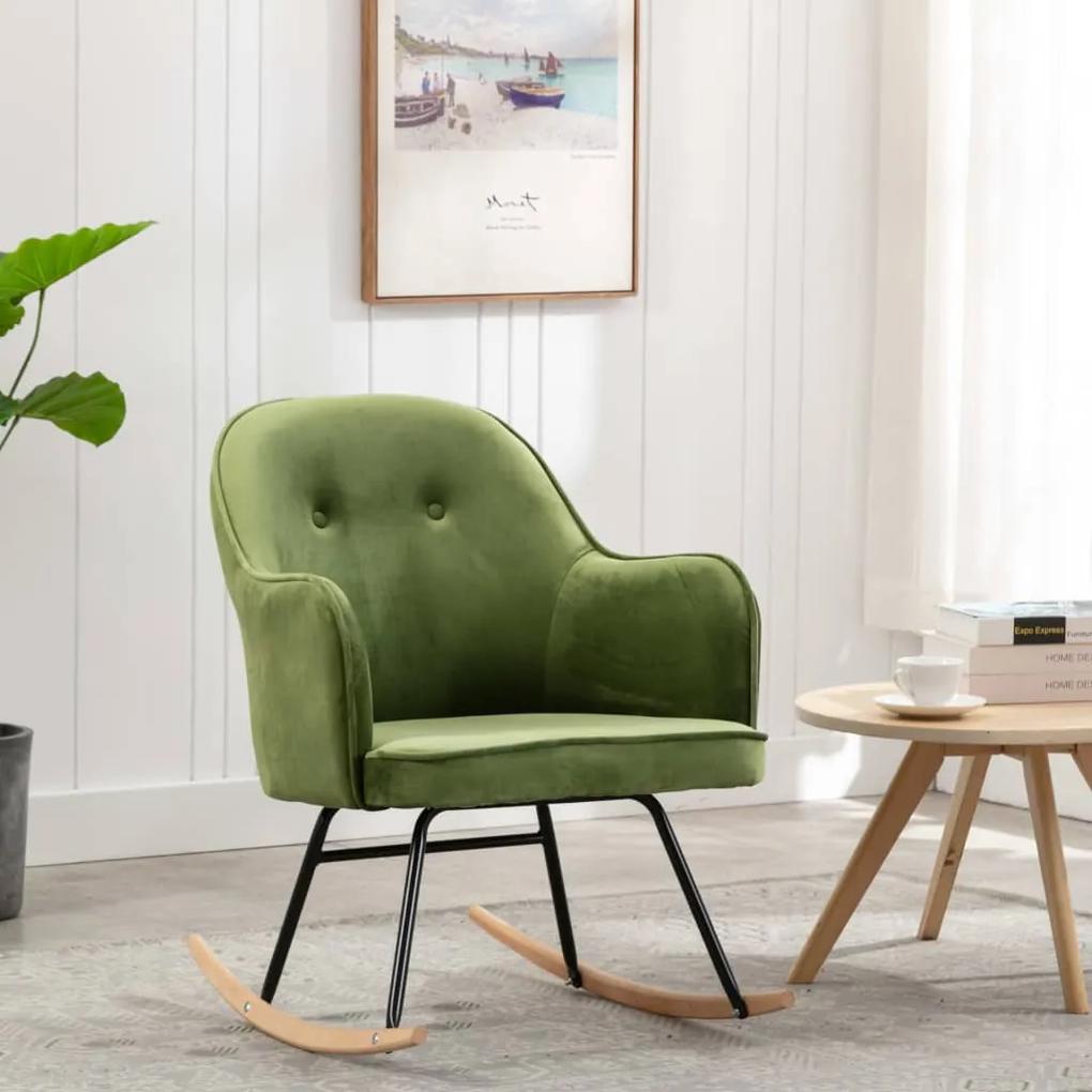 Cadeira de Baloiço Veludo Verde-claro