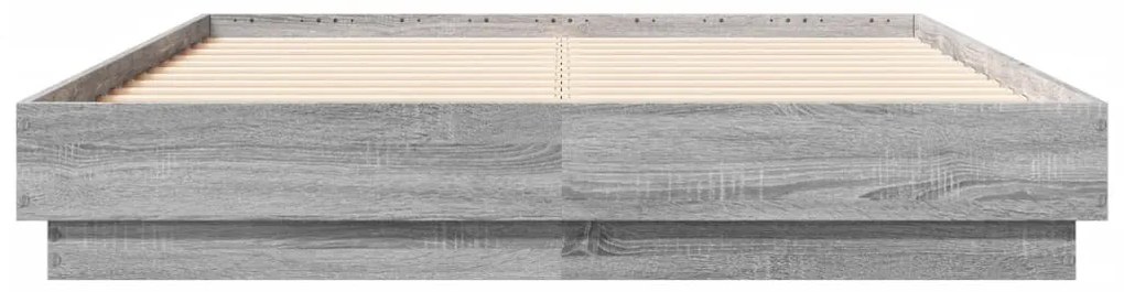 Estrutura de cama 135x190 cm derivados de madeira cinza sonoma